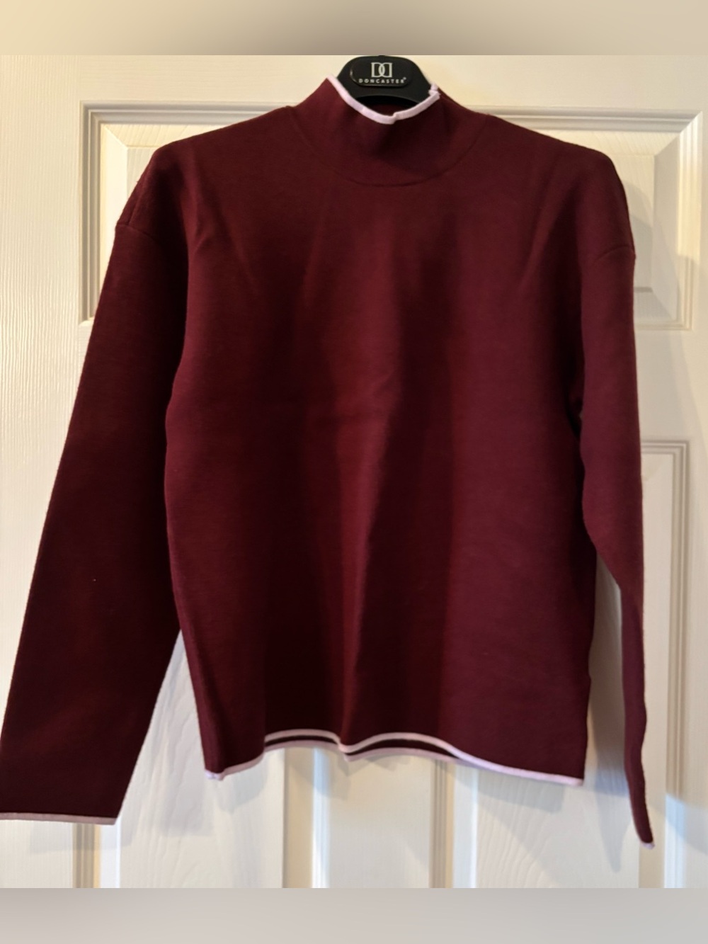 Anthropologie Burgundy Mock Neck Sweater